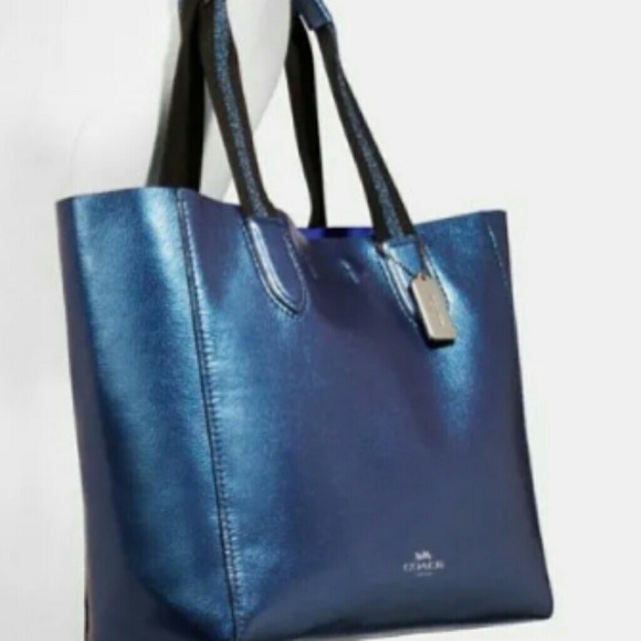 Blue metallic hologram derby tote NWT Mrsp 298 - Picture 3 of 4